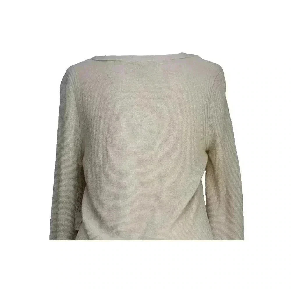 NWT Free People Women's Large Crisscross V-Neck Long Sleeve Tunic Sweater Cream - Picture 14 of 16